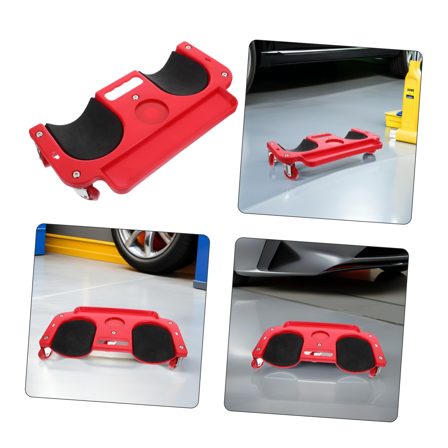 Coussin de Genou Robuste avec Roues pour Mécanicien Protection Genoux Mobile pour Travaux Sol Réparation Auto Carrelage et Chantier Tapis Pliable Ergonomique