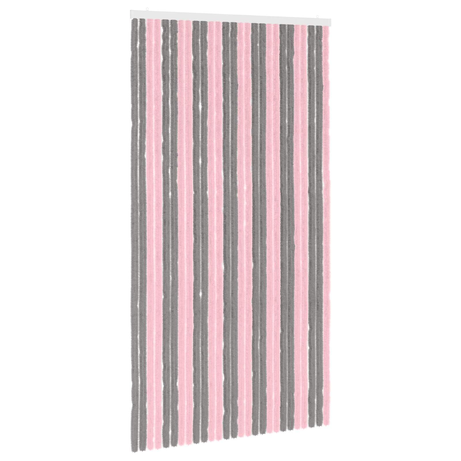 vidaXL Insect Curtain Chenille Silver Grey and Pink 118 x 220 cm — image 1