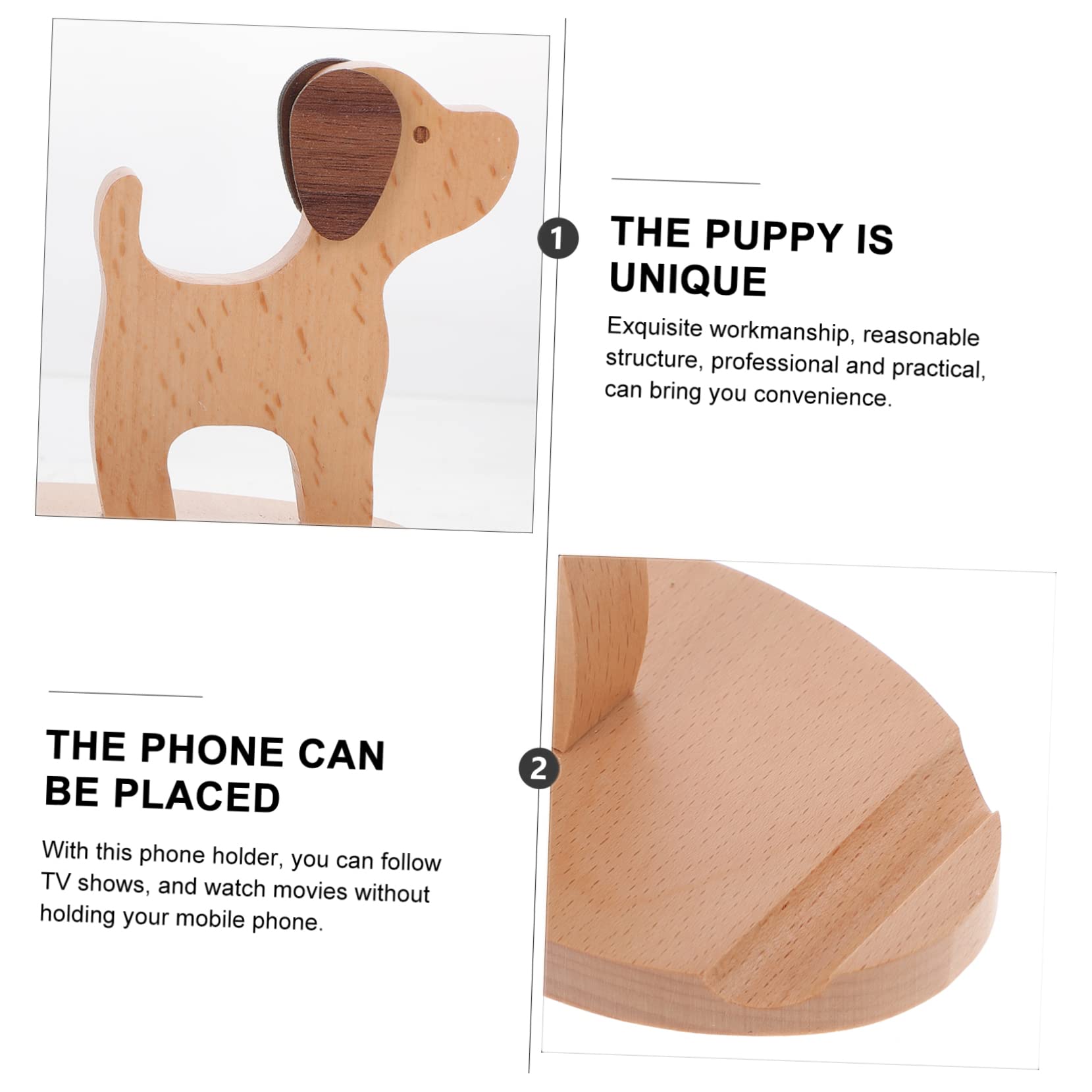 Abaodam 3piezas Soporte De Teléfono De Escritorio Creativo Forma De Perrito Soporte Móvil para Oficina y Decoración De Escritorio para Ver Películas y Videollamadas