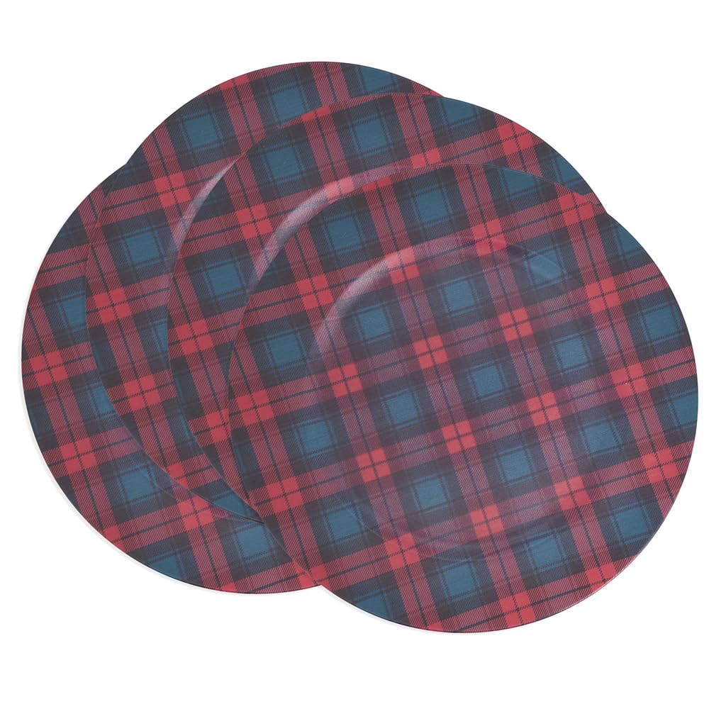 Fennco Styles Red & Green Tartan Charger Plates 13