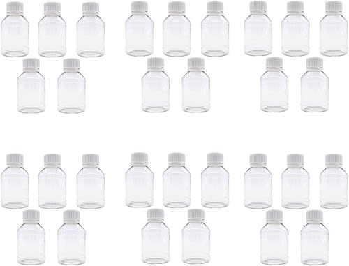 Miniatura 5 de TrendBox - Mini almacenamiento de PET vacío transparente 3.4 fl oz3.53 oz100 cc botellas de plástico duro duradero tapa tapa tapa redonda relleno