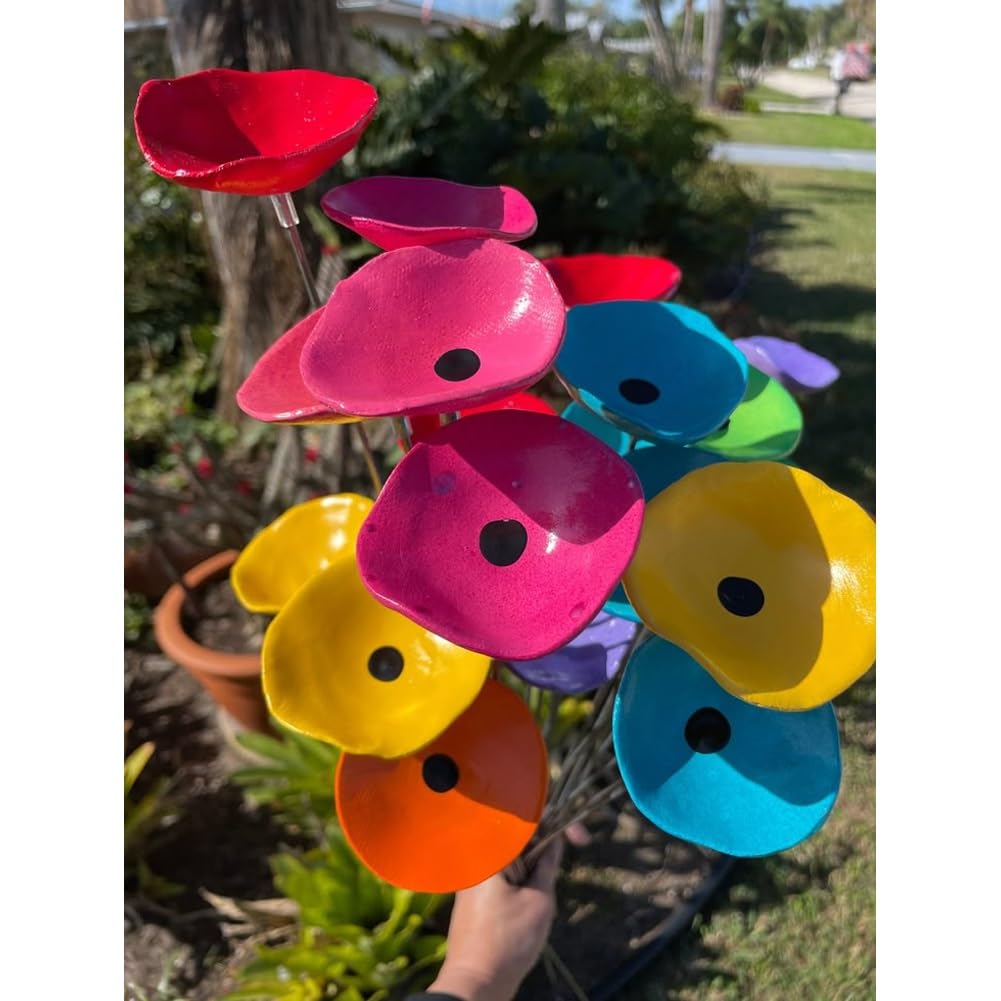 Stazione di irrigazione per api, pozzanghera di farfalle, tazze per colibrì, impollinatore per api e farfalle, mini pali per fiori e api per decorazione esterna da giardino e cortile (rosso, 3 pezzi)