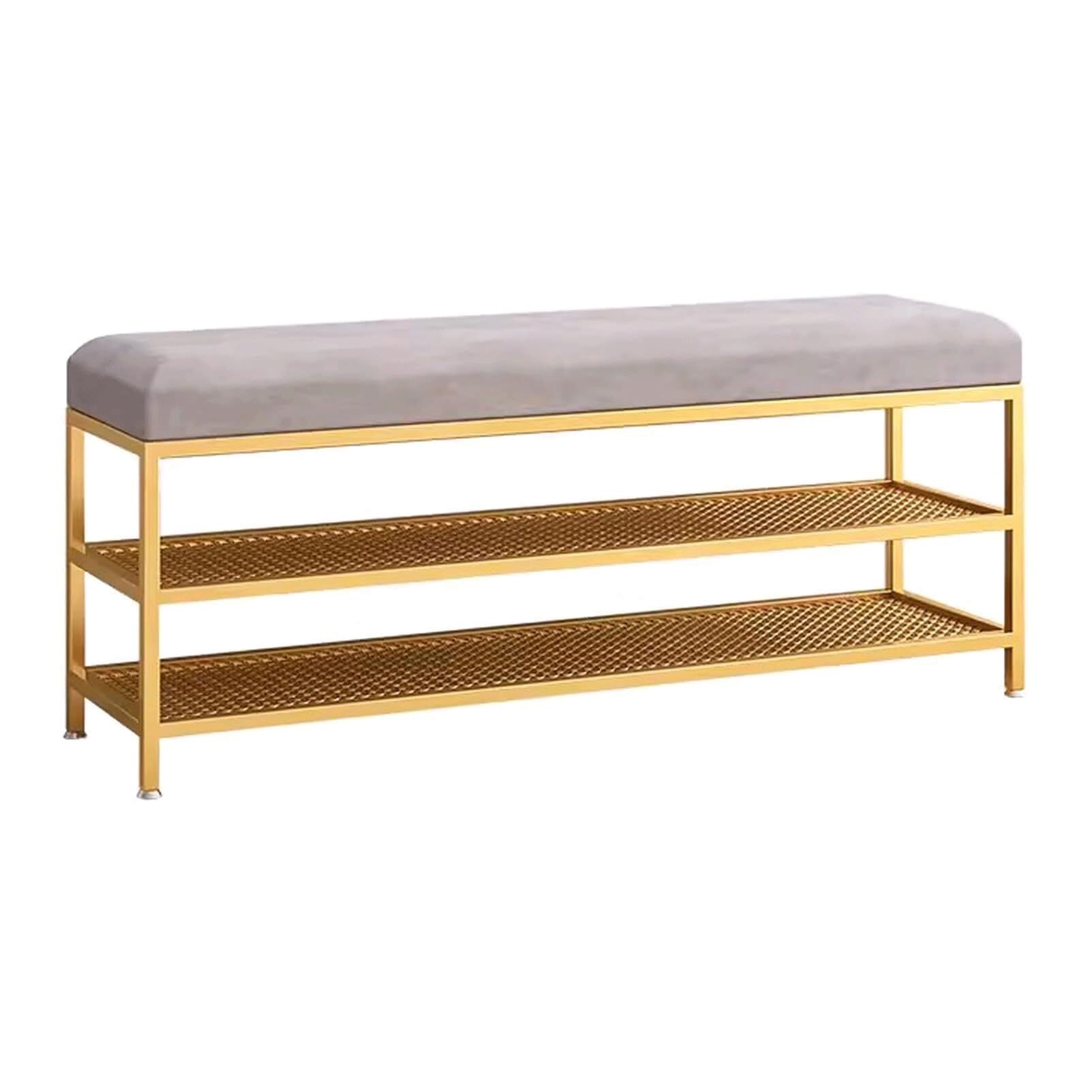 Banc de rangement chaussures velours pour entrée cosy Nizer