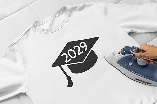 Miniatura 2 de Adhesivo para planchar con gorra de graduación 2029, parche de transferencia de calor, calcomanía gráfica HTV de clase de 2029, manualidades, color