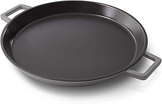 Zakarian by Dash 13 Inch Nonstick Cast Iron Dual Handle Pan, Titanium Ceramic Coated Frying Pan, Grey