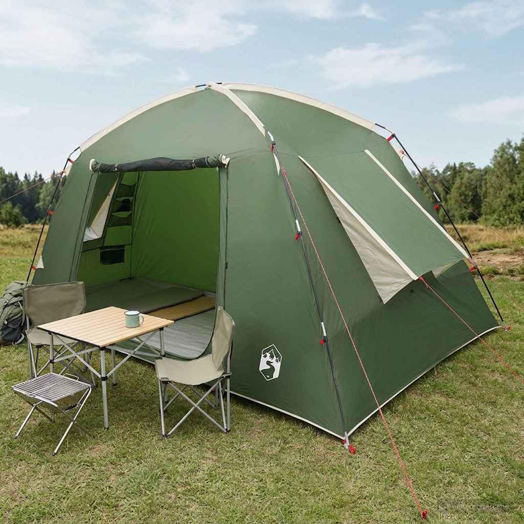 Tenda capanna 210 x 210 x 138 cm, in poliestere, verde, capannone da campeggio