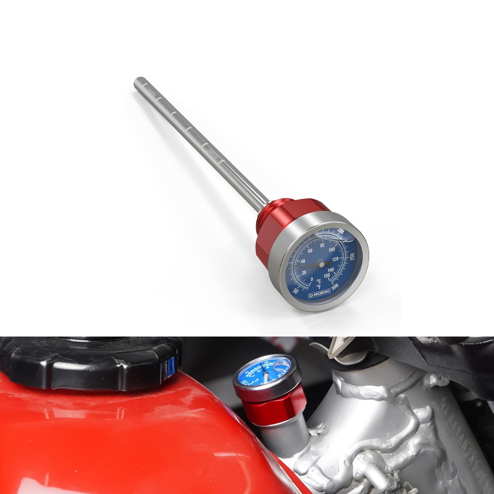 Junta para un carburador Varilla de nivel de aceite para motocicleta Apto para Honda XR650L XR 650 L 1993-2025 2024 con medidor de temperatura de aluminio Turbo Seal Kit