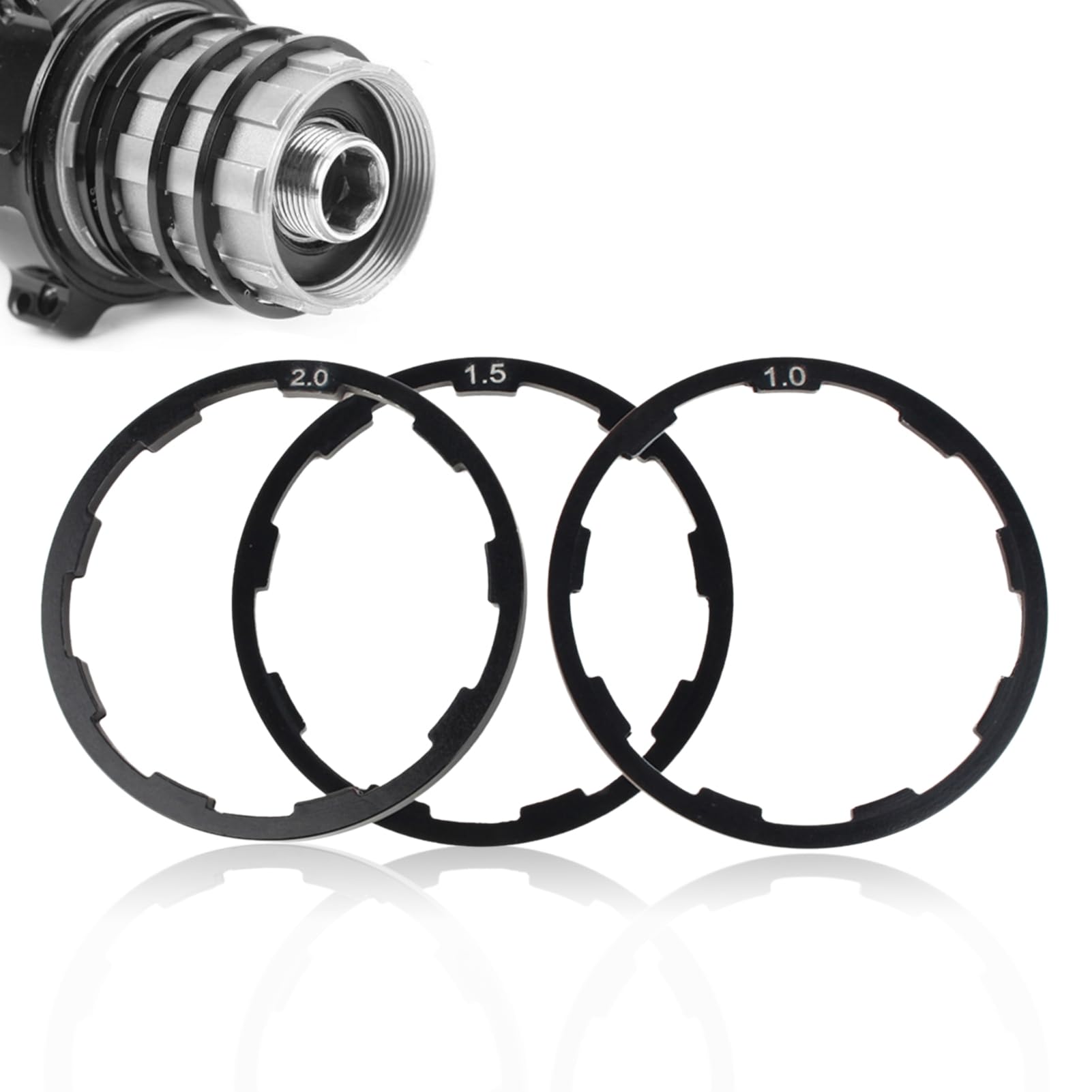 3 PCS Cassette Spacer, 1mm 1.5mm 2mm Hub Bottom Bracket Flywheel Washer Spacer Bottom Bracket Axle for Road Bike Cycling Flywheel