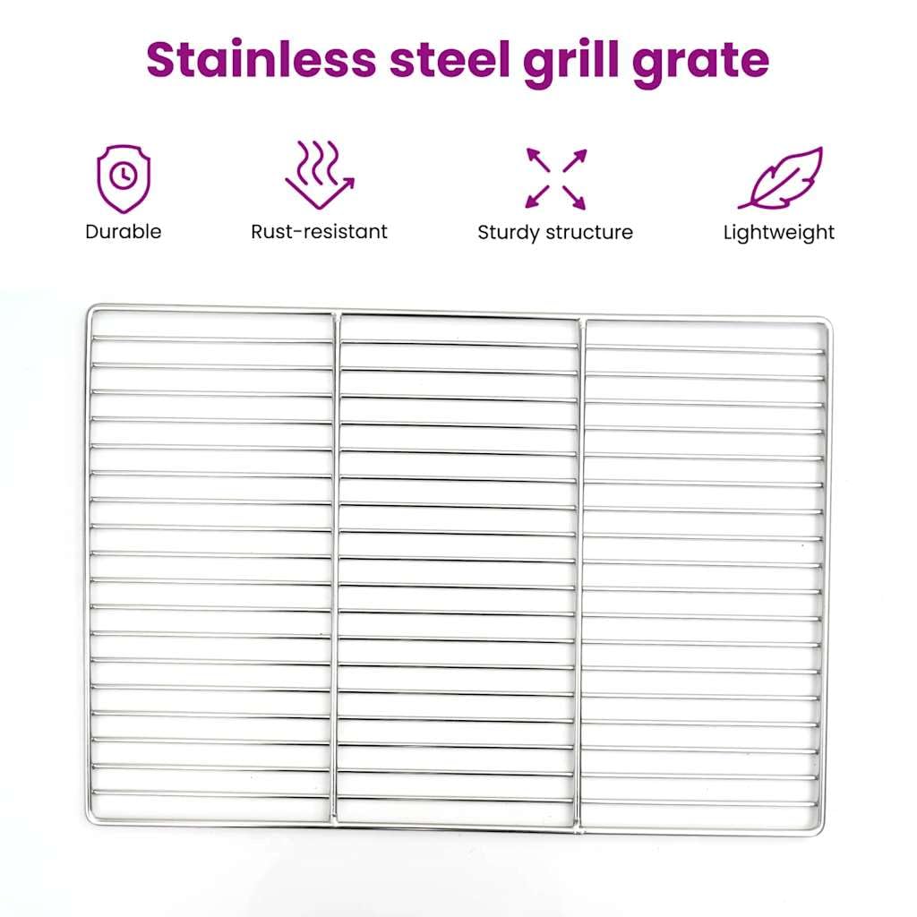 vidaXL Ruszt grillowy 50 x 35 cm Stal nierdzewna srebrny
