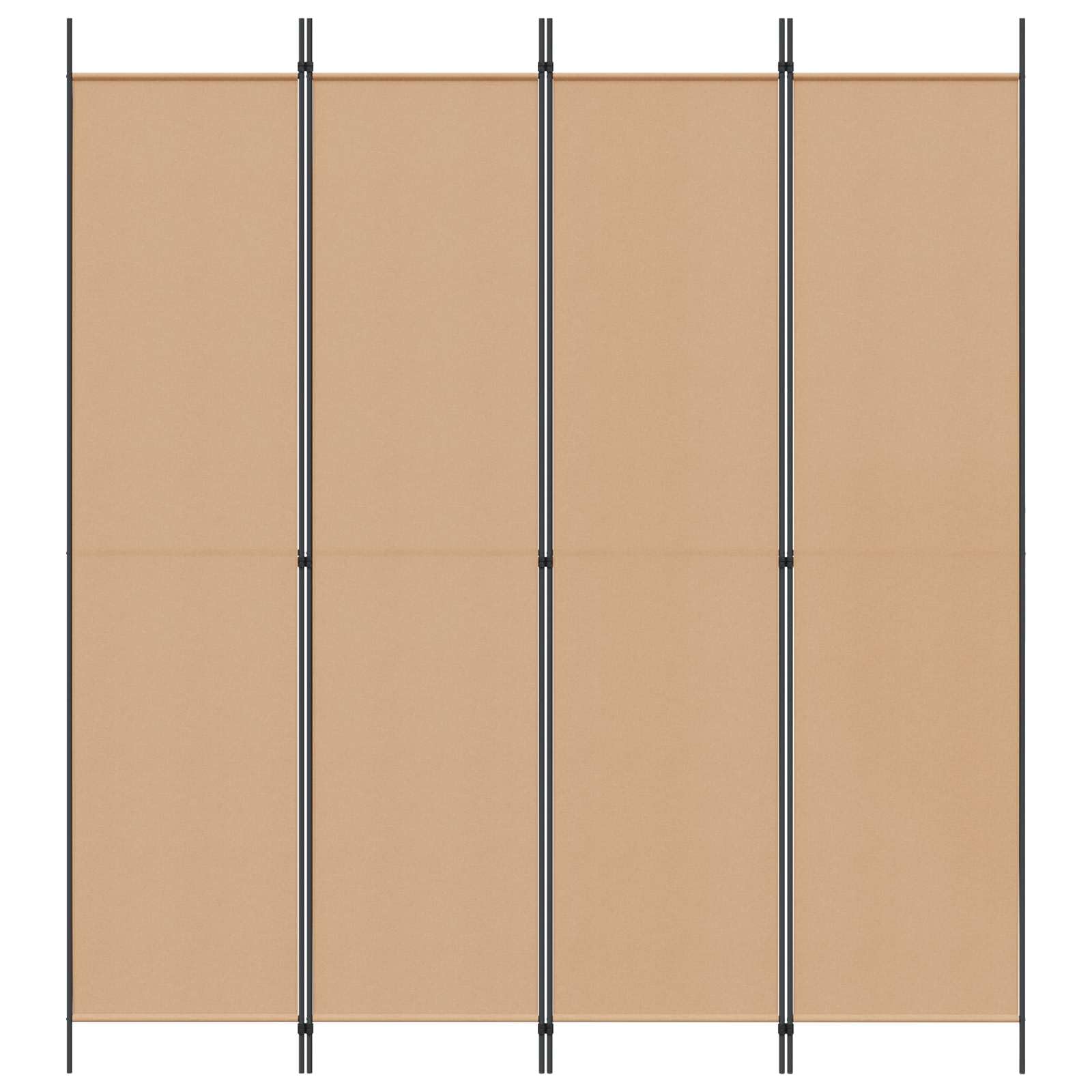 vidaXL Paravento a 4 Pannelli Beige 200 x 220 cm Tessuto, Sala, divisore moderno, schermo privacy pieghevole, separatore in tessuto, struttura in ferro, spazio interno