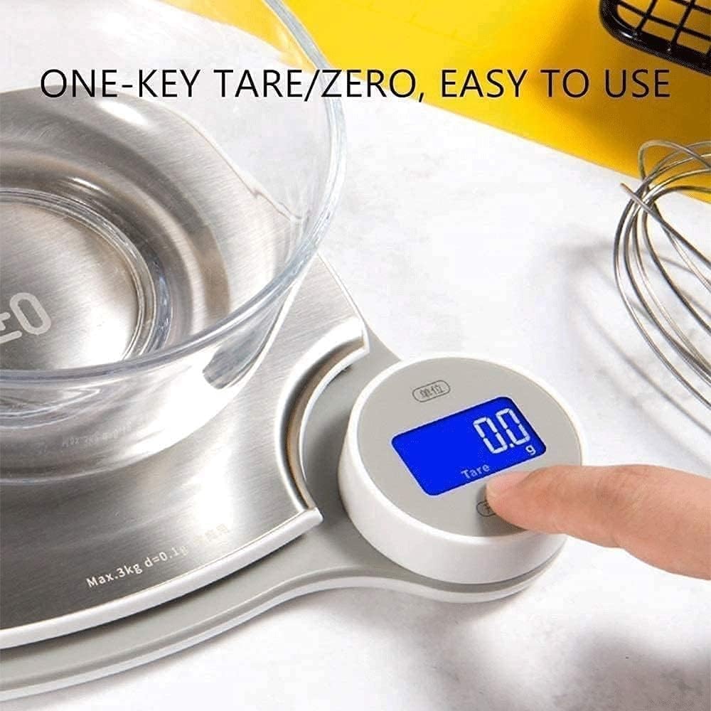 Bilancia da cucina che cuoce bilancia elettronica per uso domestico, impermeabile, piccola scala da 0,1 grammi, ad alta precisione, per alimenti