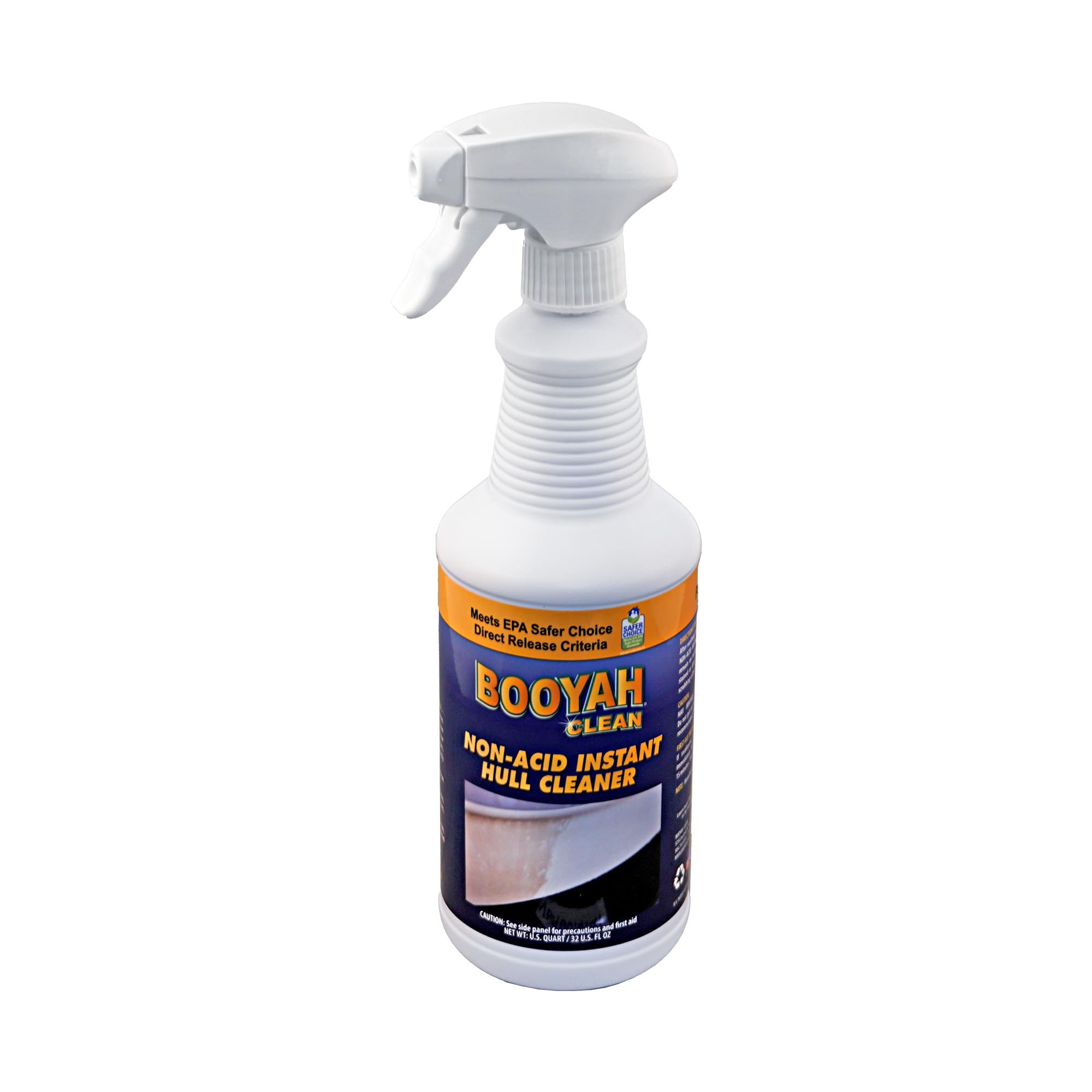 Booyah Clean Non-Acid Instant Hull Cleaner (Quart) – Removes Water and Scum Lines, Fish Blood, and Tannin Stains – Meets EPA Safer Choice Direct