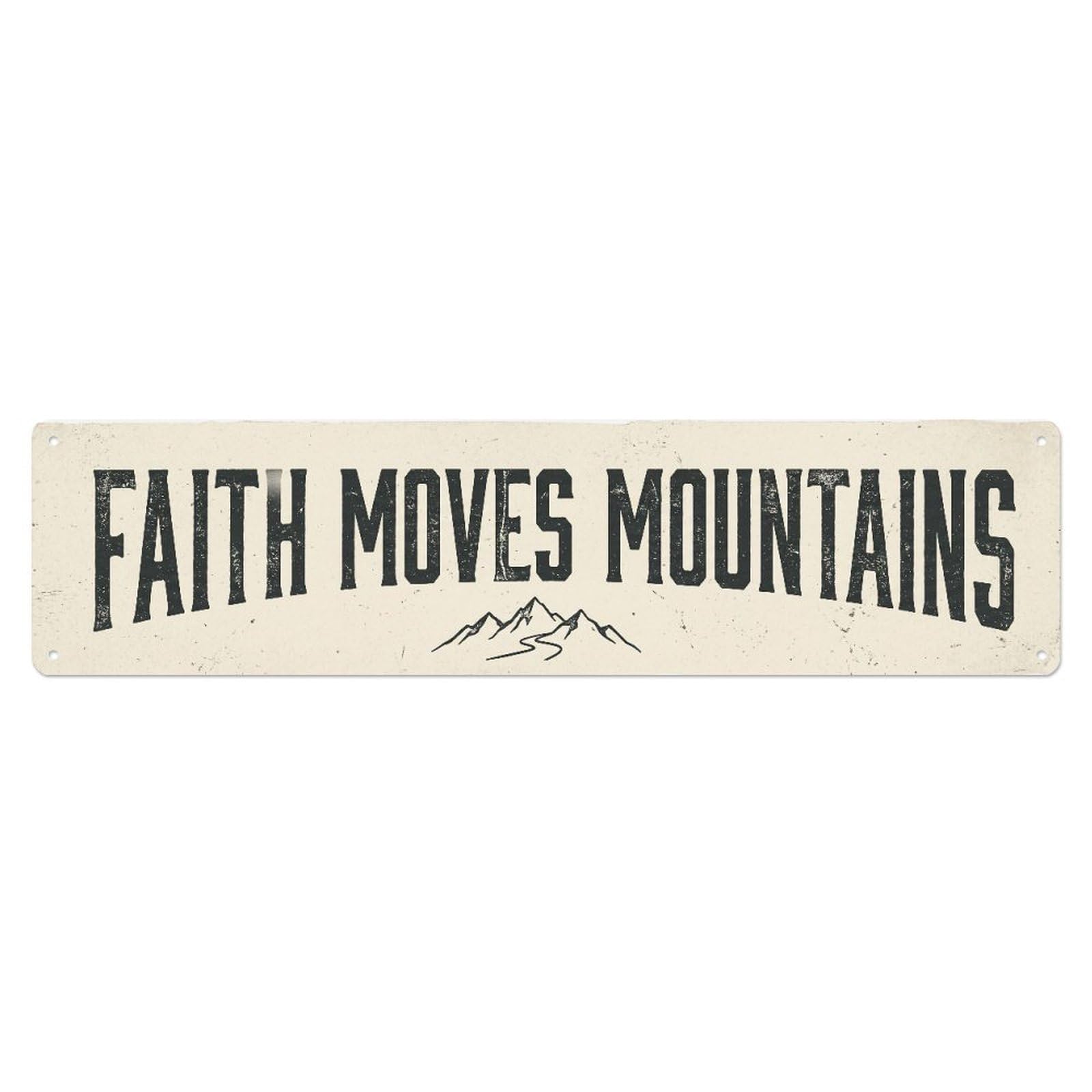 Fyrn Style Faith Moves Mountains Miracle Positive Quote Metal Tin Sign
