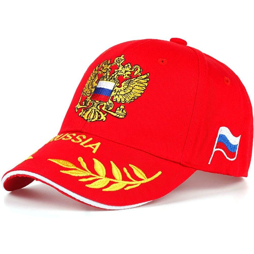 Fituenly Unisex Red Baseball Cap, Russian Emblem Embroidery Baseball Hats, Classic Vintage Cap Trucker Caps Breathable Summer Sun Hat Sports Cap