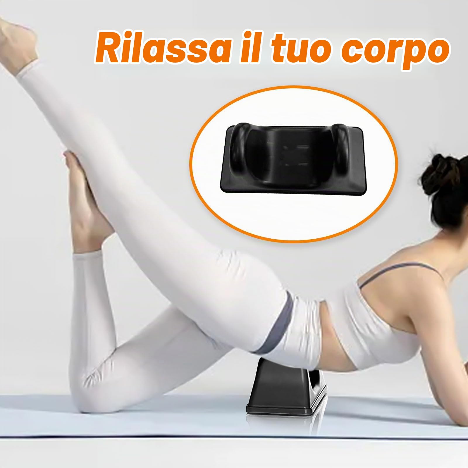 Massaggiatore Muscolare Tendine con 6 Supporti Antiscivolo Inferiori, Collo Massaggiatore Dello Psoas, Strumento Rilascio Flessore per Ginocchio, Coscia, Posteriore, Polpaccio, Gancio 'Anca(Nero)