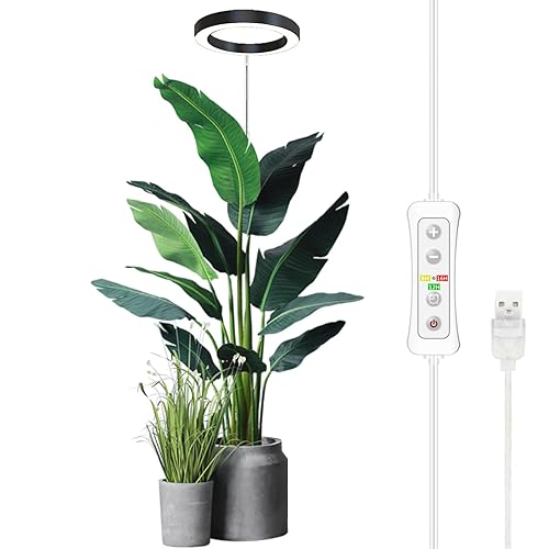 Plant Grow Light,yadoker LED Growing Light Full Spectrum for Indoor Plants,Height Adjustable, Automatic Timer, 5V Low Safe Voltage,Idea for Large Plant Light