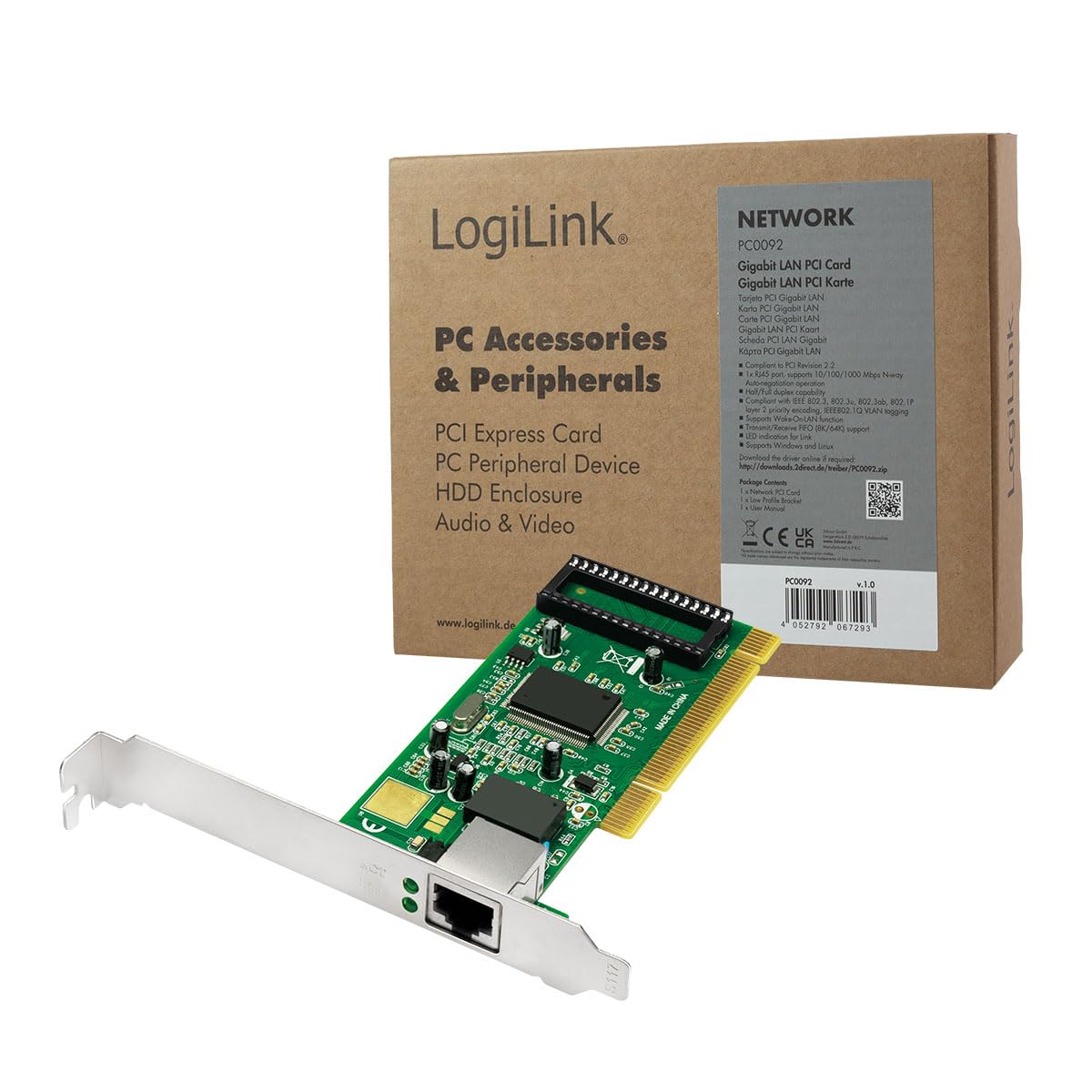 LogiLink Scheda PCI Gigabit LAN con funzione WOL (Wake On LAN), 1 porta