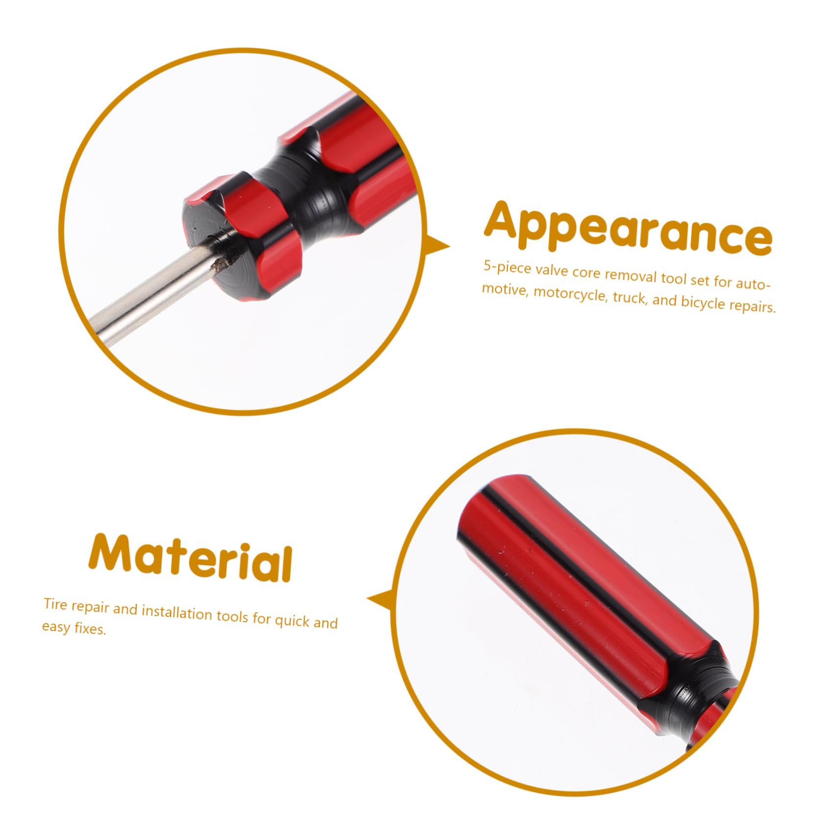 TOPBATHY 5 Sätze Werkzeuge Zur Reifenreparatur Bausatz Auto Reifenventilkernentfernungsinstrument Fahrrad -reifen -ventil -kernentfernungsinstrument Kernzieher Polypropylen 5 Stück * 5