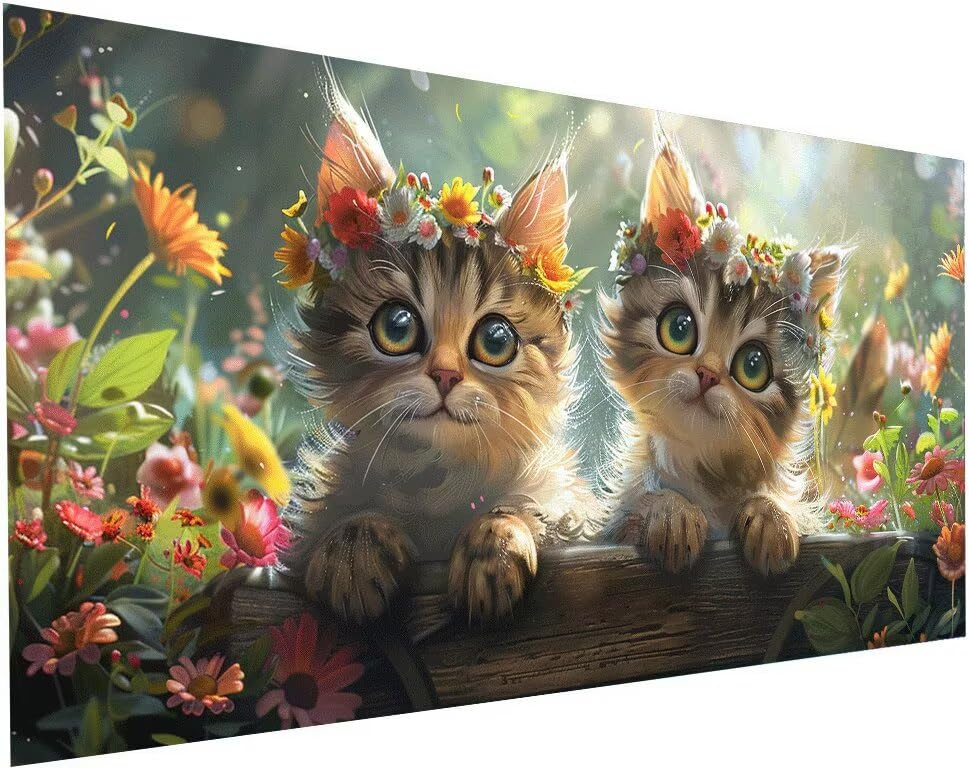 Peinture diamant 5D chat XXL pour s'évader du stress avec le point de croix moderne