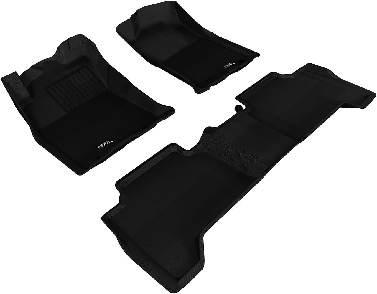 3D MAXpider Custom Fit Kagu Floor Mat (Black) Compatible with Toyota Tacoma Double Cab 2012-2015 - R1 R2