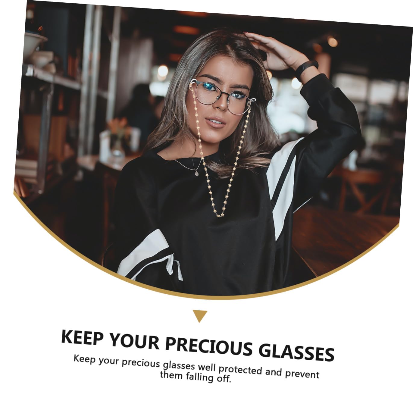 minkissy Brillen Kette Mit Rutsch Sonnenbrillen Halter Dekorative Legierungskette Für Outdoor Aktivitäten Und Sport