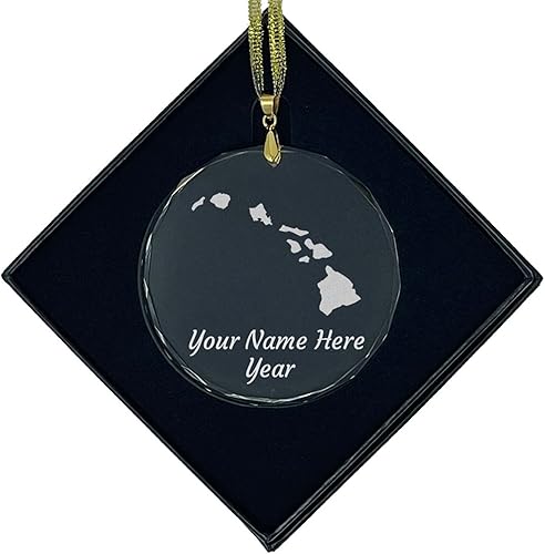 Miniatura 4 de LaserGram Adorno de Navidad, islas hawaianas, grabado personalizado incluido (forma de corazón)