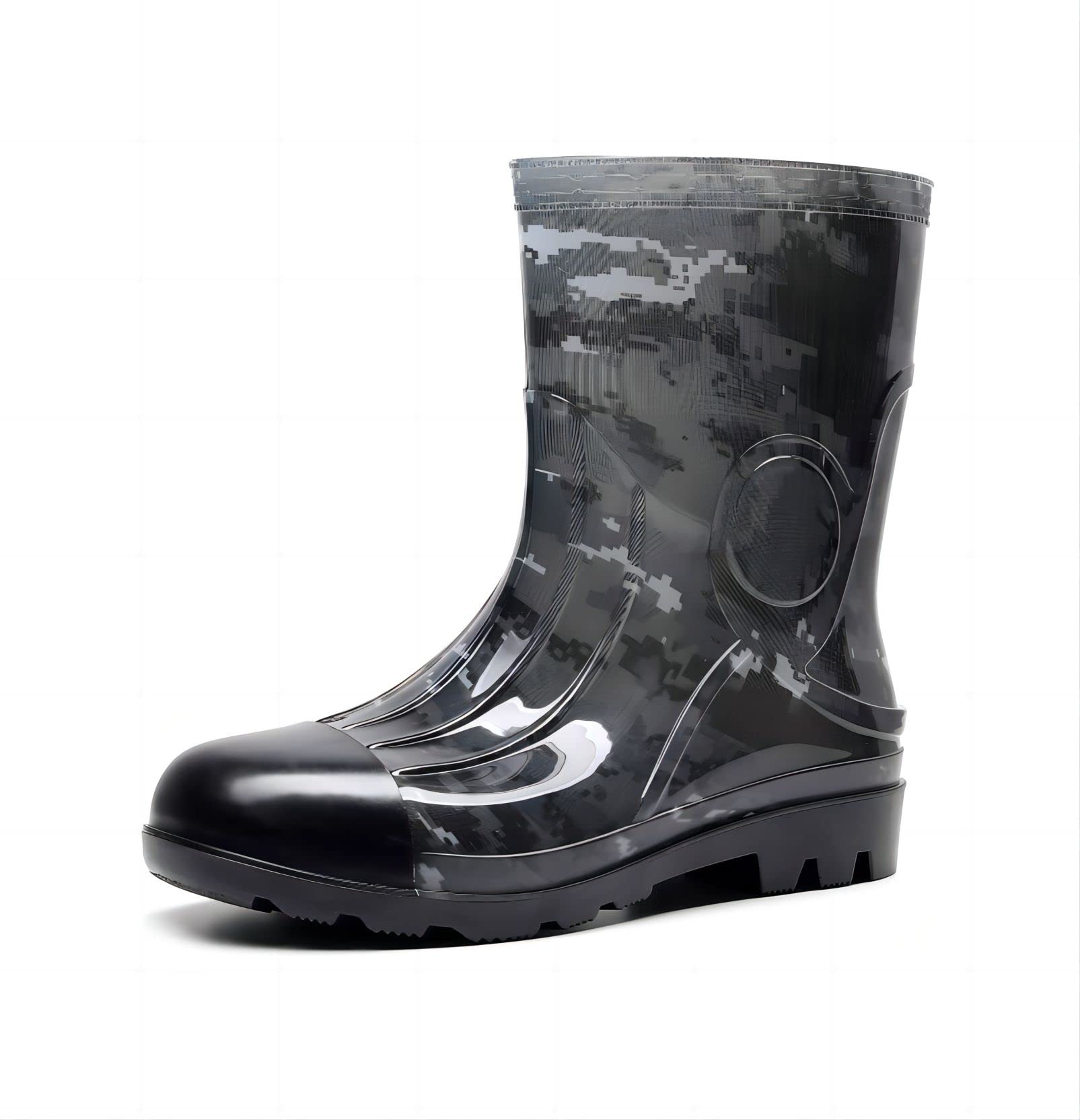 Kontai Man Knee High Rubber Rainboots Camo Waterproof Rubber Boots for Garden Man Rain Footwear Size