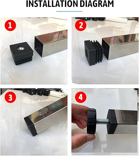 Miniatura 7 de MroMax 8PCS niveladores de muebles 40mm1.57" diámetro base M8 rosca ajustable hogar nivelación patas