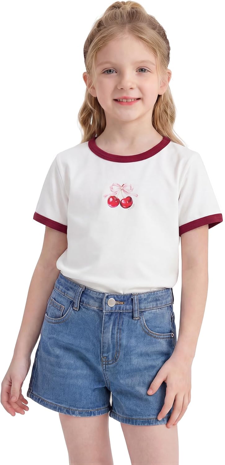 Stelle Girls Graphic Tees Short Sleeve Girls Shirts Cute Tops Crew Neck Casual Basic Summer T-Shirt for Kids Teen 4-15 Years - Image 2