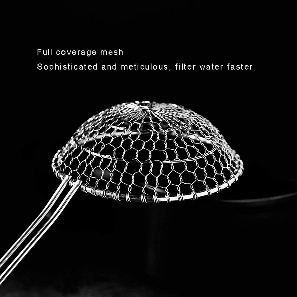 Cocina Colador de Acero Inoxidable Araña Skimmer, Pequeño Colador de Cocina Colador 9,8 "X 4,9" Colador de Cesta