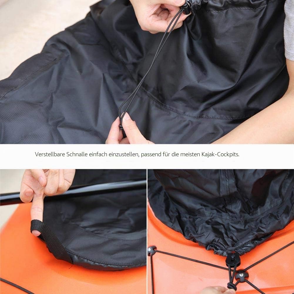 Kajak Spritzdecke - Premium Cockpit Cover, Kanu Schürze, Spritzschutz für Kayak, Wassersport Boot Zubehör