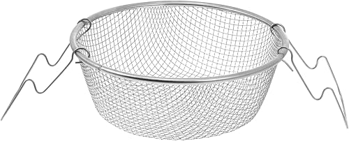 UPKOCH 1 cesta de acero inoxidable para freír, mini plancha, cortador de papas fritas, sartén de acero inoxidable, suministro de cocina, cesta frita