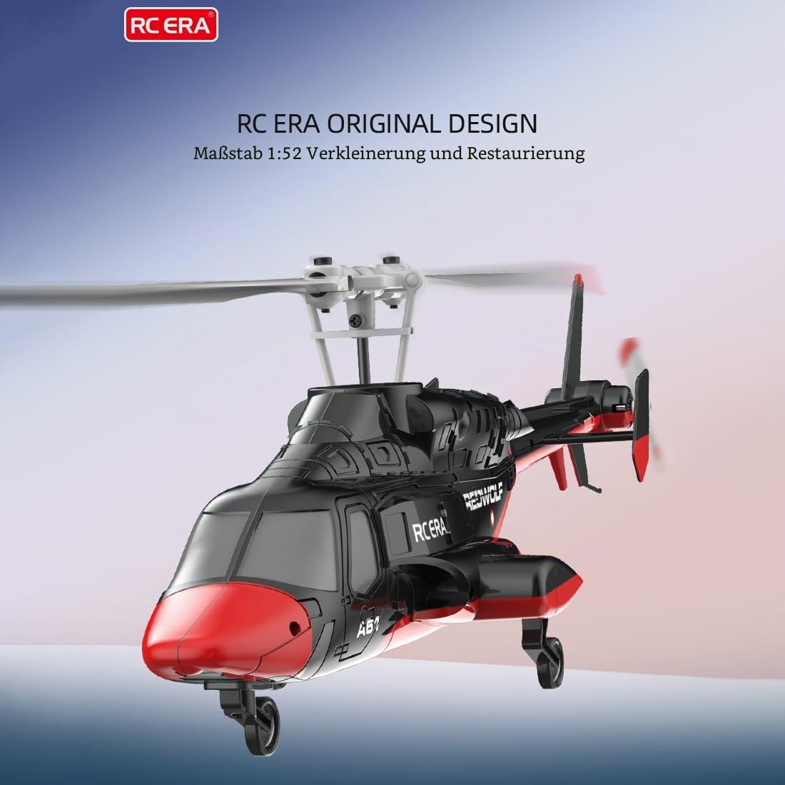 RC ERA A61 RC Helikopter für Erwachsene, 1:52 Little Wolf Ferngesteuerter Hubschrauber mit Höhenhaltung & Optischer Positionsbestimmung, RTF Flugzeug Modell Anfänger
