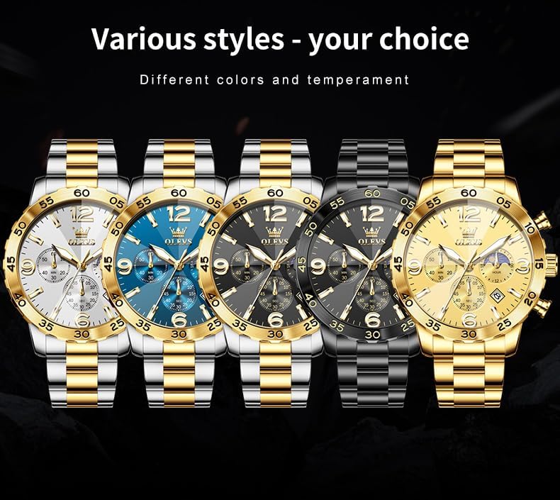 OLEVS Watch for Men Simple Business Dress Analog Stainless Steel Waterproof Luminous Date Easy Read Men Wrsit Watch - Image 9