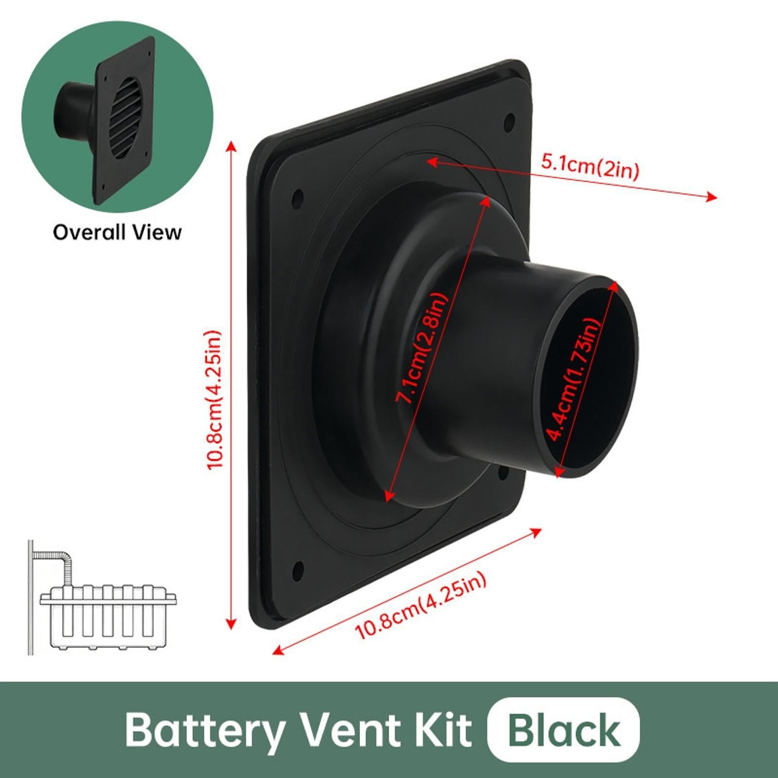 Box Vent System Ventilazione Compartimento Accessorio Copertura Lamellare Pannello Ricambio Resistente PP Funzione Aerazione Protezione Pioggia, Black B