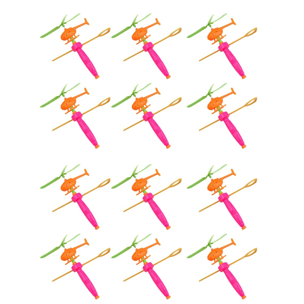 Toyvian 12pcs Flying Helicopter Toy Hand Helicopter Propeller for Outdoor Toy Kids Gift Flying (Random Color)