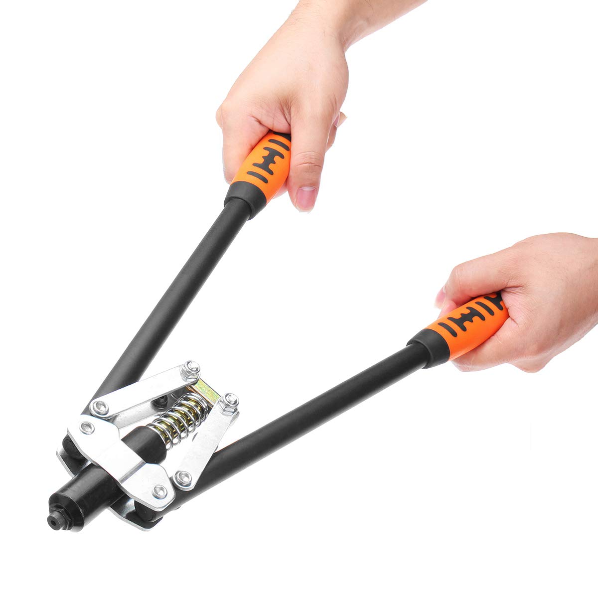 Mano Pop Riveter Singolo Doppio Nucleo Rivettatrice Pistola + 100Pcs Assortiti Rivetti Kit - B