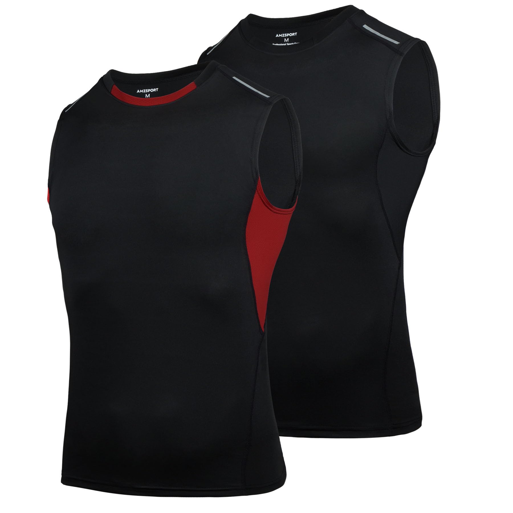 AMZSPORT Tank Top Herren Kompressionsshirt Ärmelloses Funktionsshirt Atmungsaktives Muskelshirt Laufshirt Sports Unterhemd