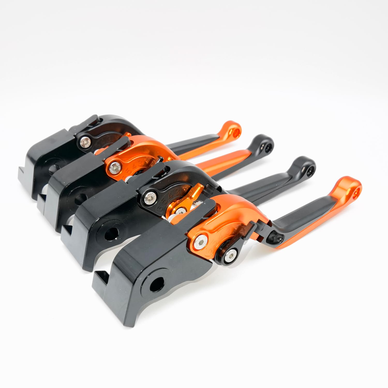Compatibile con KTM Super Adventure 1290 S/T/R 2015-2020 | 1190 Adventure/R 2013-2016 Leva Frizione Freno Alluminio CNC Allungabili Regolabile Leve Accessori (Nero Arancione Arancio)