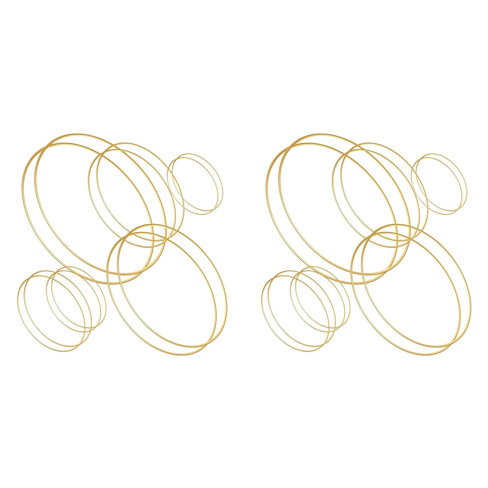 Vjsujehgy 24 Pcs 6 Sizes Gold Dream Catcher Metal Rings Floral Hoops Wreath Macrame Creations Ring for DIY Crafts