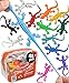 UpBrands 48 Pack Super Stretchy Lizards Toys 2 1/2 Inches Bulk Set, 8 Glitter Colors, Kit for Birthday Party Favors for Kids, Goodie Bags, Easter Egg Basket Stuffers, Pinata Filler, Small Toys Classroom Prizes