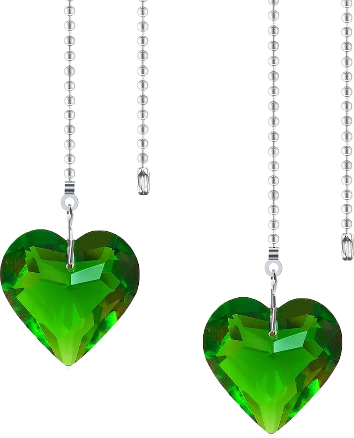 2Pcs Crystal Ceiling Fan Pull Chain Extender with Connector, 12"