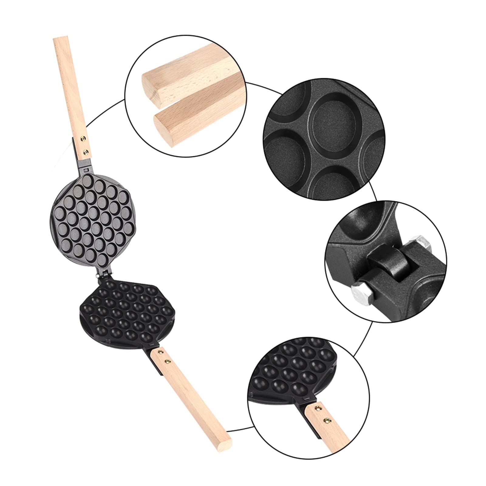 Gaufrier Antiadhésif, Outil de Cuisson de Gâteau de Gaufre Plaque de Gaufre à Bulles D'œufs pour Usage Commercial Domestique