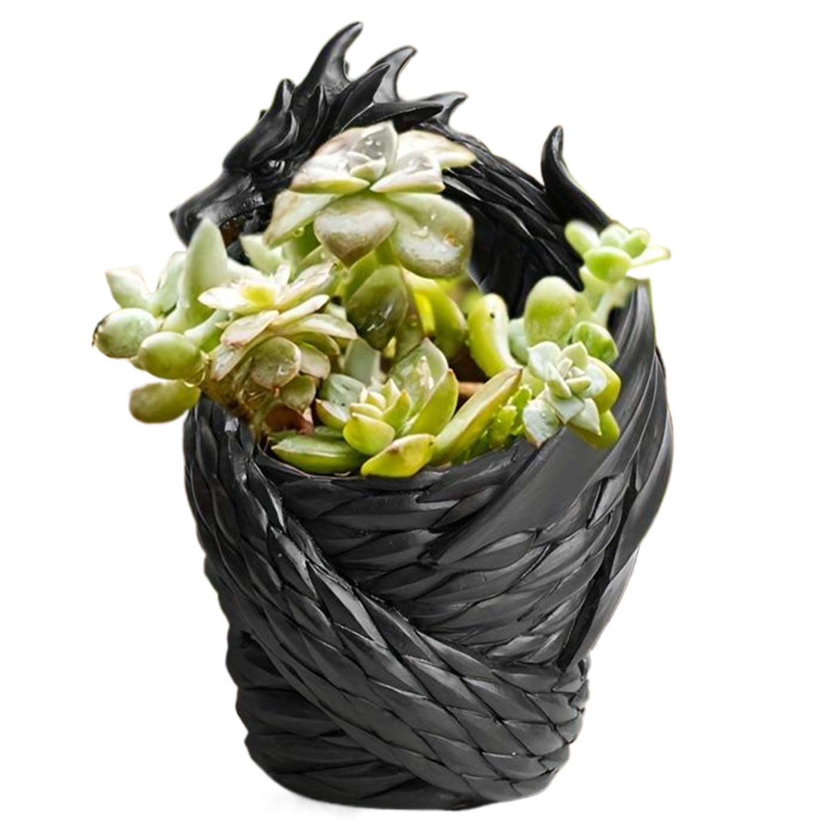1PC Succulent Pots Innovative Dragon Themed Succulent Planter Synthetic Resin Flower Pots Decorative Garden Ornament for Indoor & Outdoor