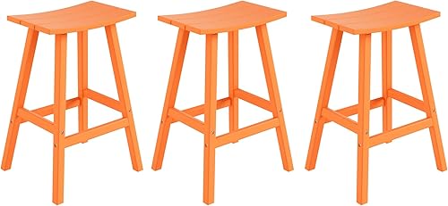 Miniatura 70 de Costaelm Juego de 2 taburetes de bar para todo tipo de clima, 29 pulgadas de altura, taburetes de bar Adirondack de polietileno para patio, terraza,