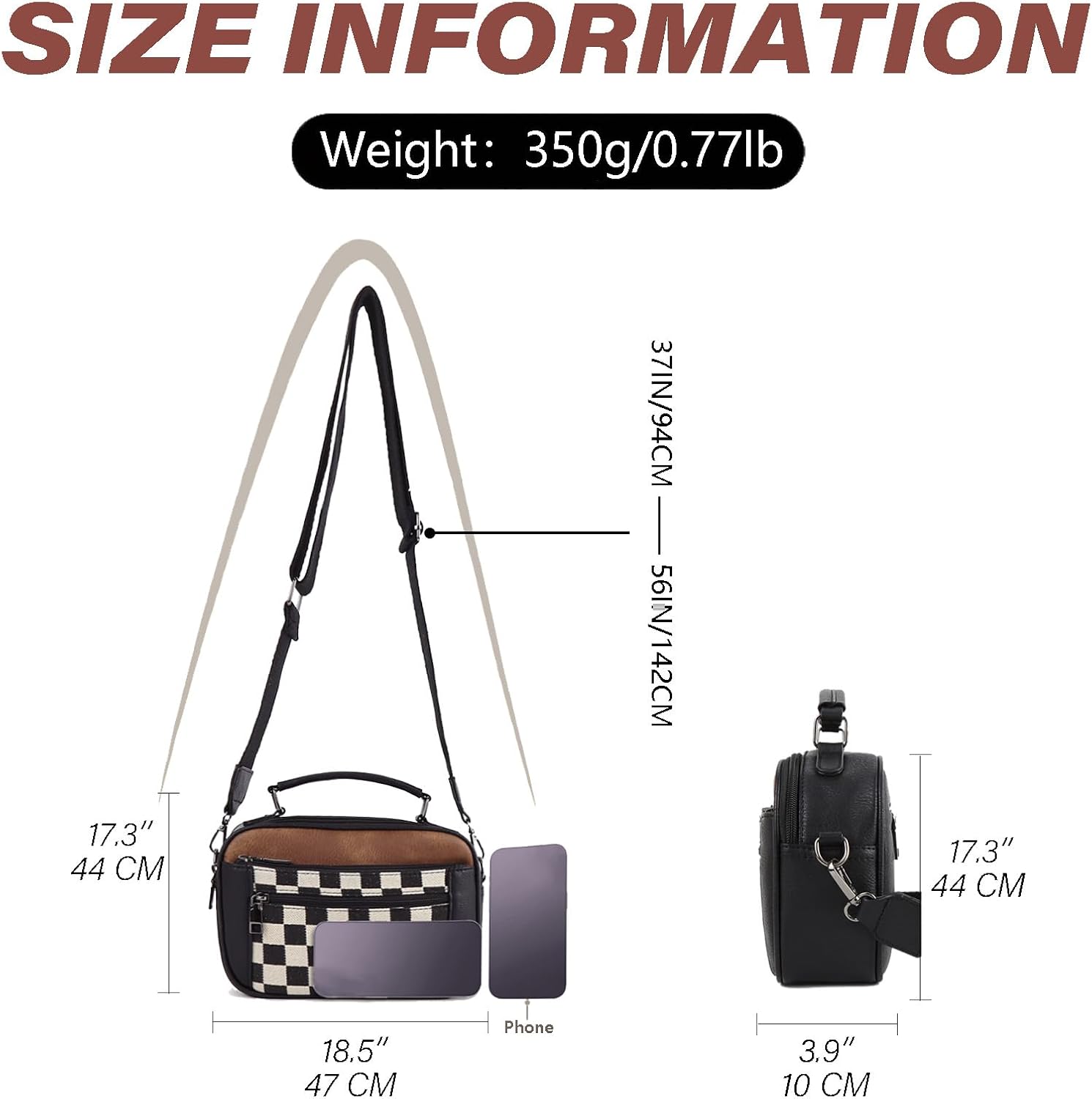 Checkered Crossbody Purse Women Plaid Shoulder Bag Checkerboard Top Hand Tote bag Leather Hobo Handbags