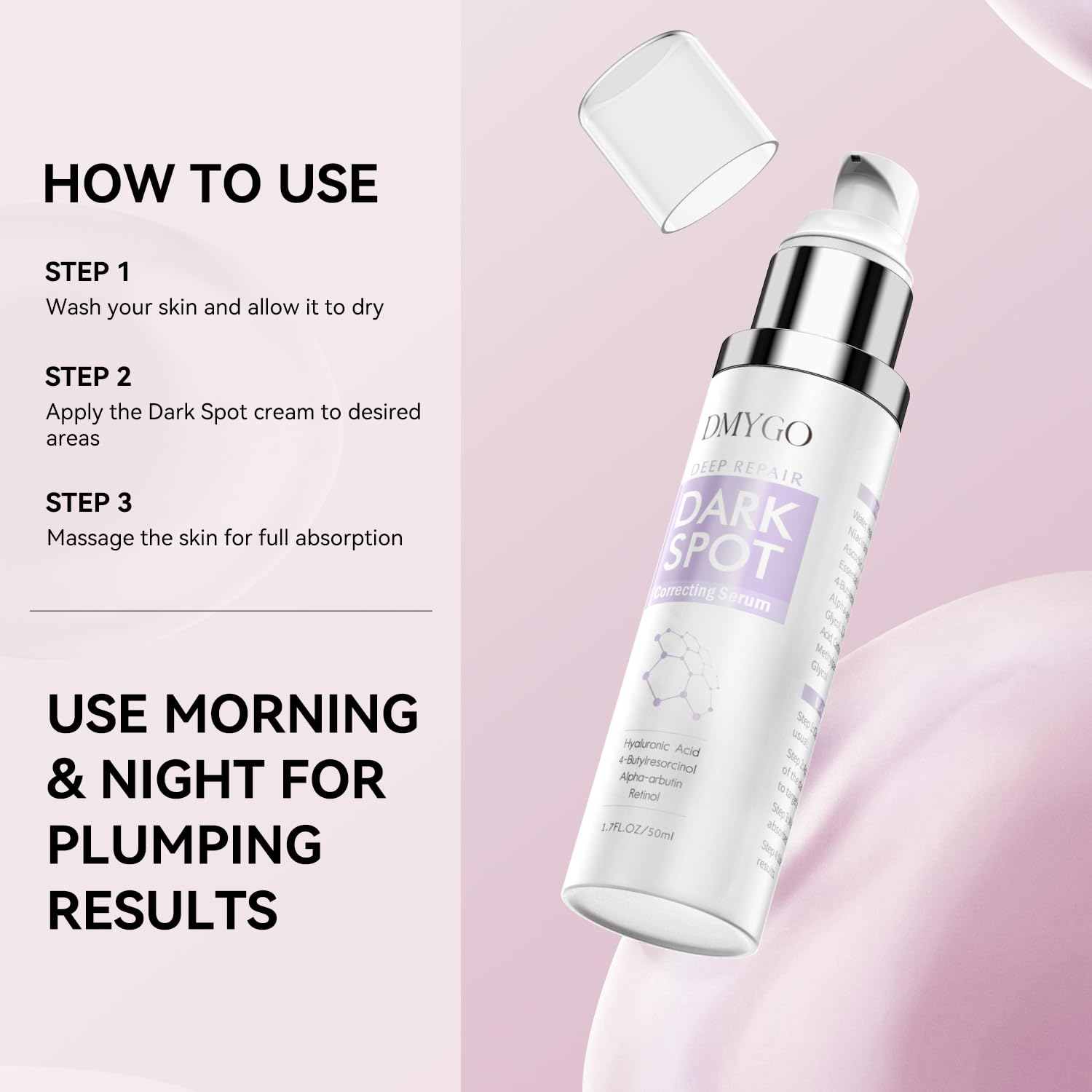 Dark Spot Remover for Face, Dark Spot Corrector for Age Spot Sun Spot Brown Spot Melasma Uneven Skin Tone, with Vitamin C and Hyaluronic Acid for Women and Men, 1.7 FL OZ - Image 4