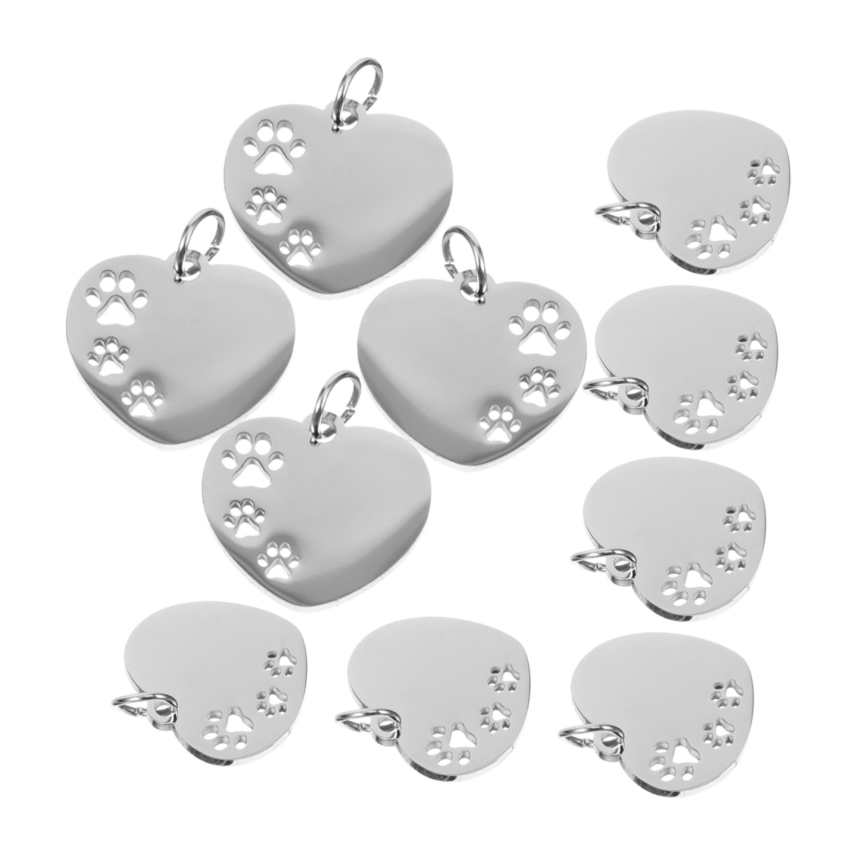 BESPORTBLE 50 Pièces Pendentif Plaque d'identité Pendentif Acier Inoxydable médaille personnalisée étiqueter Animal de Compagnie étiquette de nom de Collier de étiquettes pour Chiens