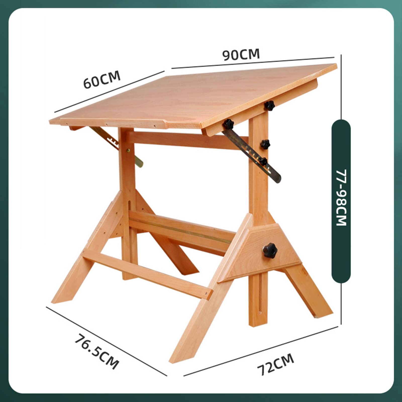 Mesa de dibujo, mesa extragrande para manualidades con parte superior inclinable, altura y ángulo ajustables, protector de bordes, ideal para obras de arte, estudio o escritorio