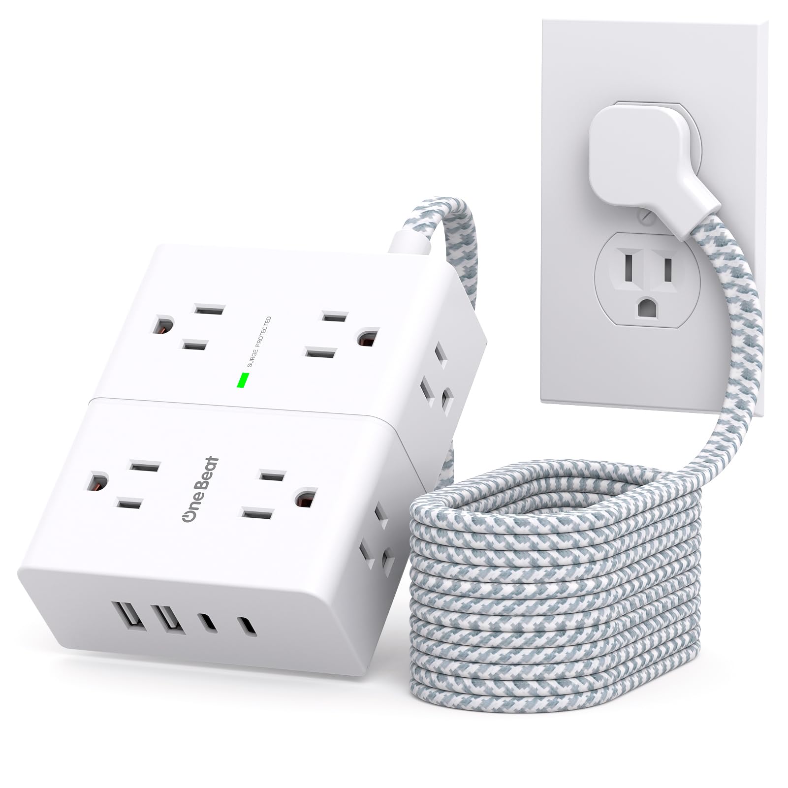 BESTEK Protector De Sobretensiones De 1500 Julios Con